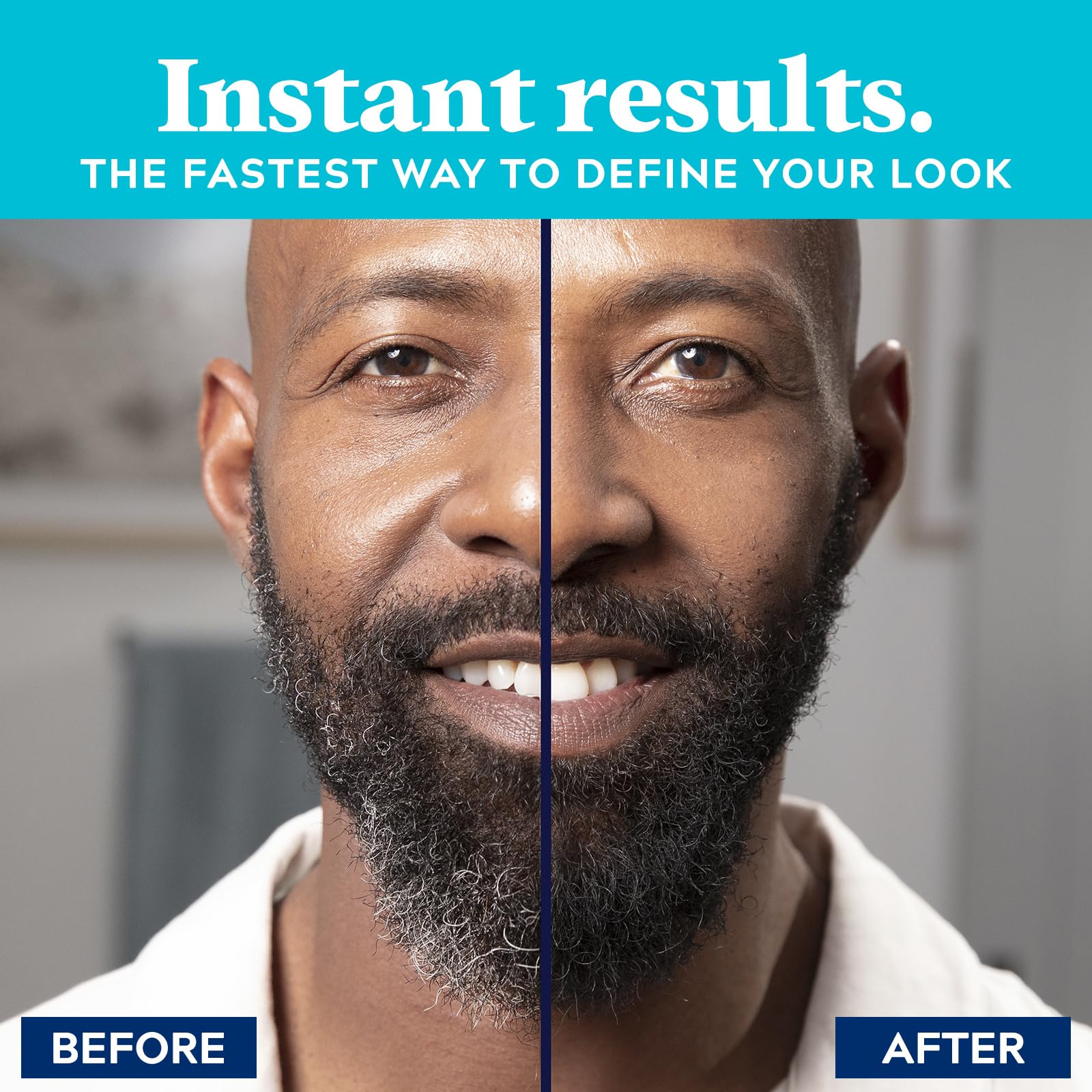 Just For Men temporary black color brush showing the applicator for eyebrows and patchy beards
