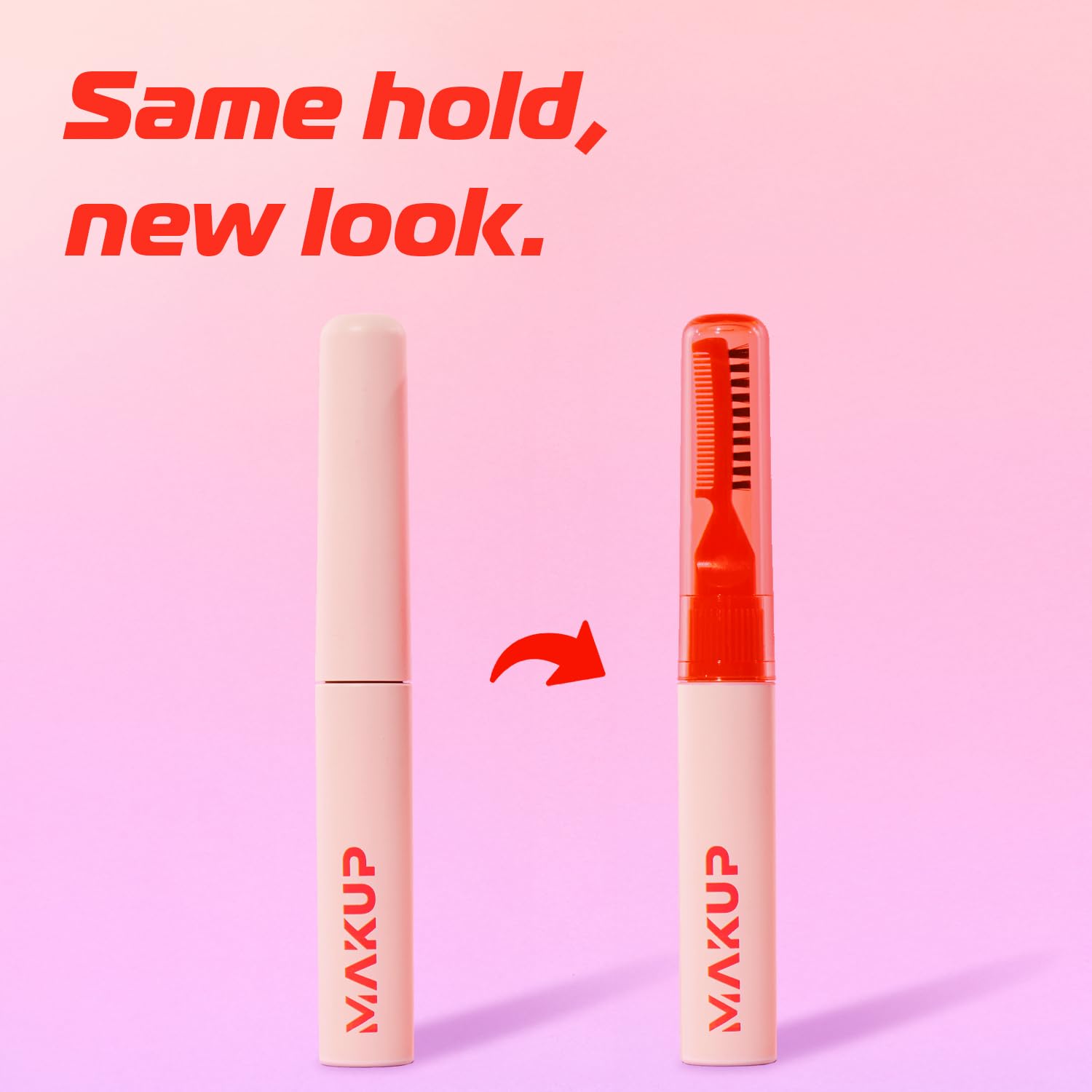Clear hybrid eyebrow wax gel with dual sided applicator comb for laminated brow looks.