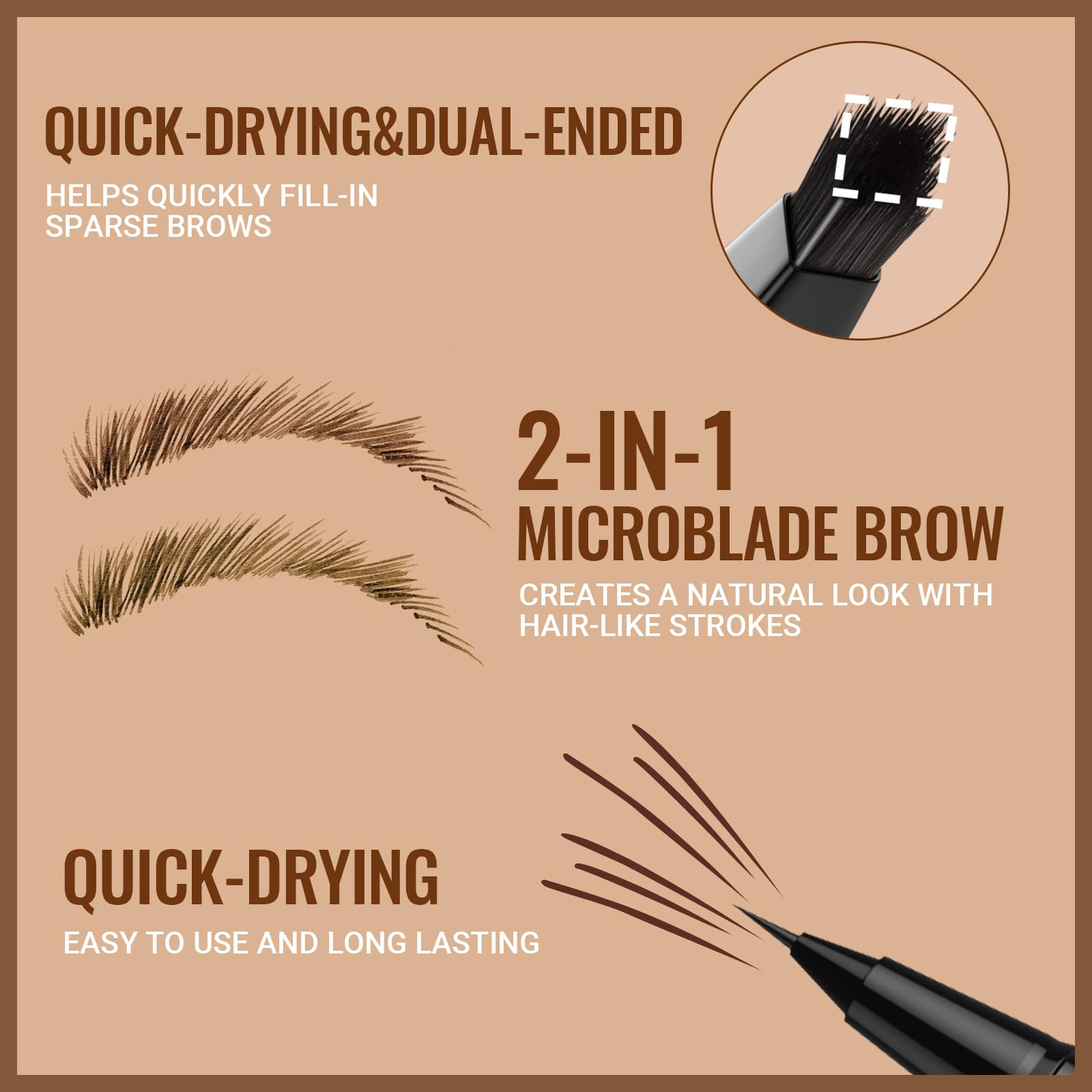 Close-up of the 4D micro-fork tip applicator on the iMethod microblading brow pencil.