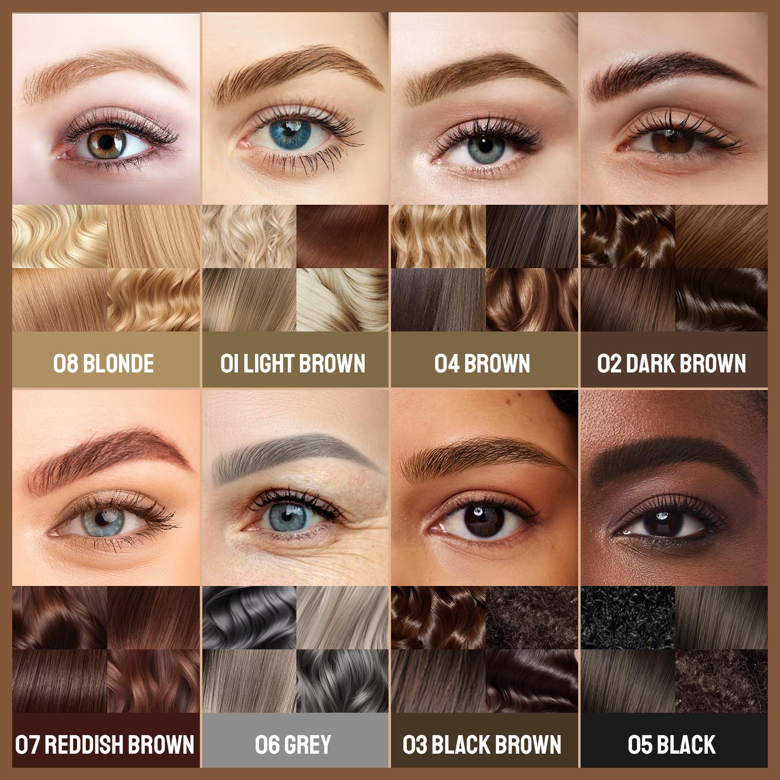 iMethod waterproof eyebrow pencil dark brown shade demonstration on a natural brow arch.