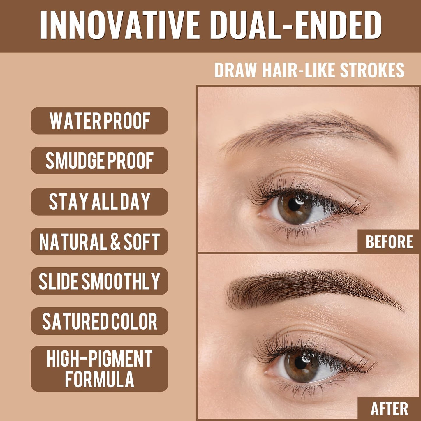 Smudge-proof and sweat-resistant test of the iMethod 4D hair-like brow pen.