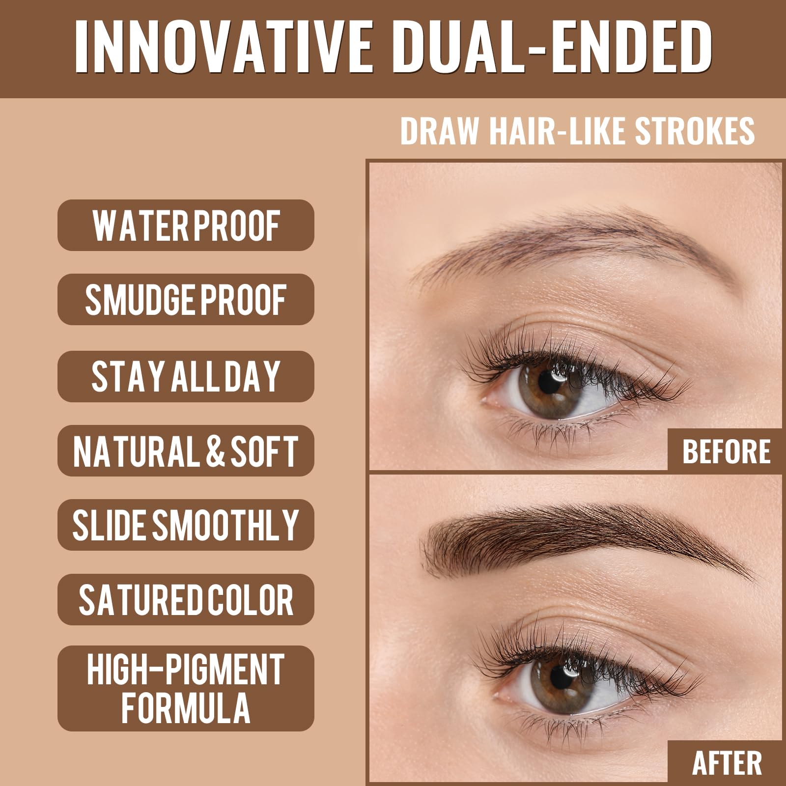 Smudge-proof and sweat-resistant test of the iMethod 4D hair-like brow pen.
