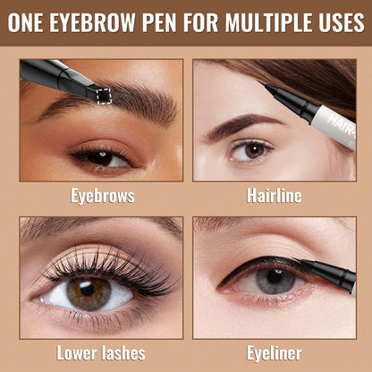 Full product components of the iMethod eyebrow tool including the integrated brow brush detailing.
