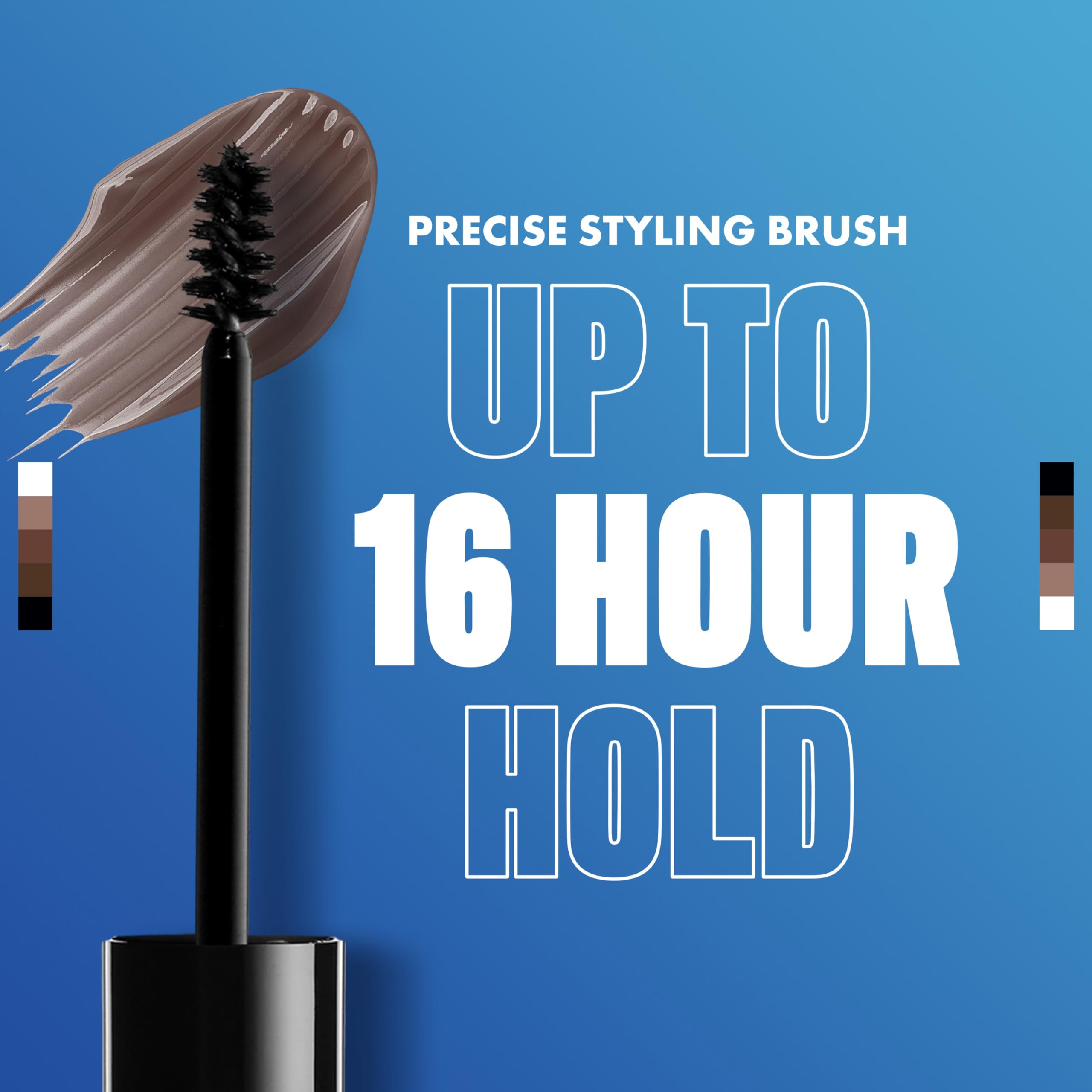 NYX extreme hold tinted eyebrow gel dark brown shade with precise round spoolie brush