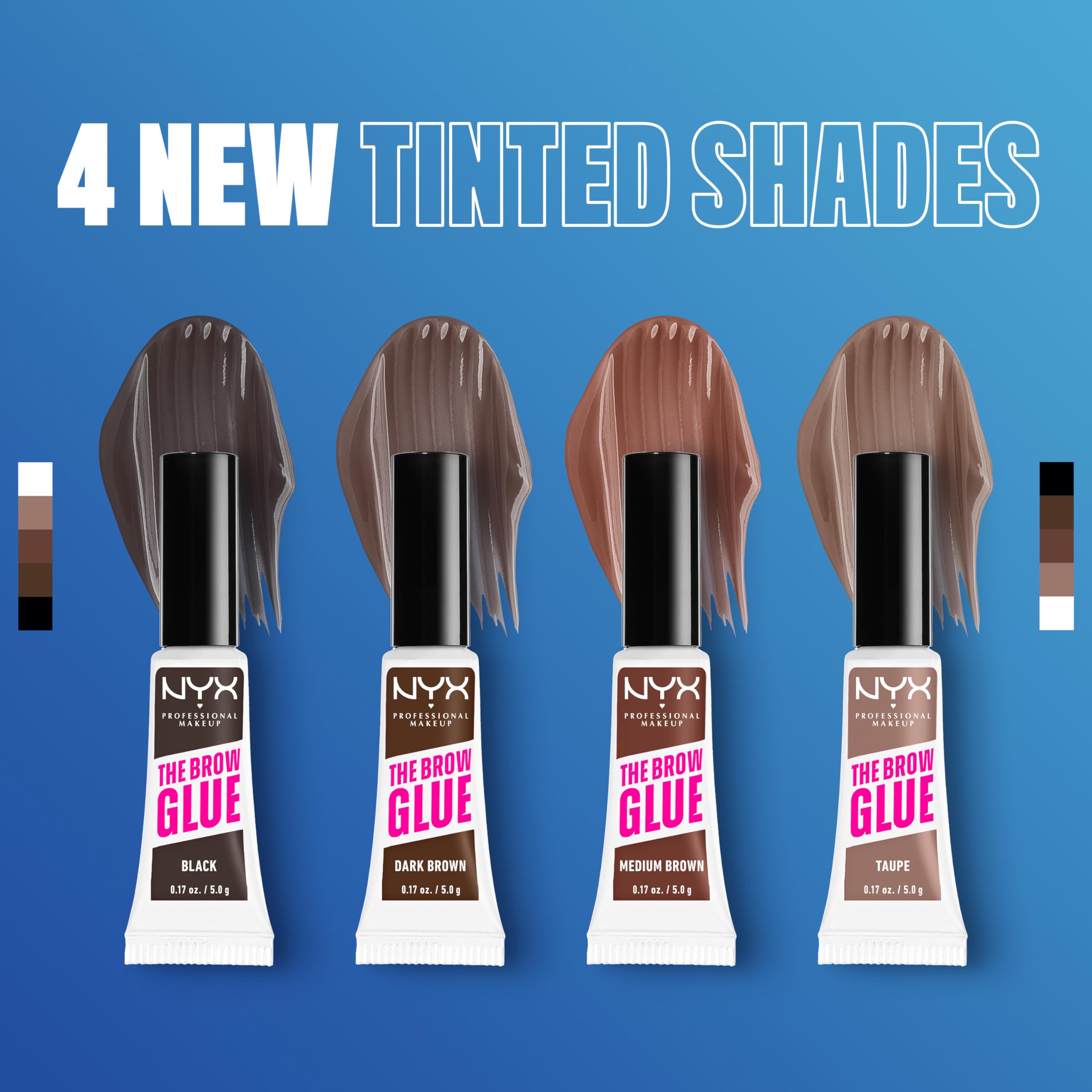 NYX eyebrow gel 16 hour hold dark brown tint macro brush view