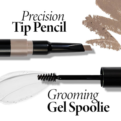 Clear brow gel brush end of Laura Geller dual eyebrow pencil