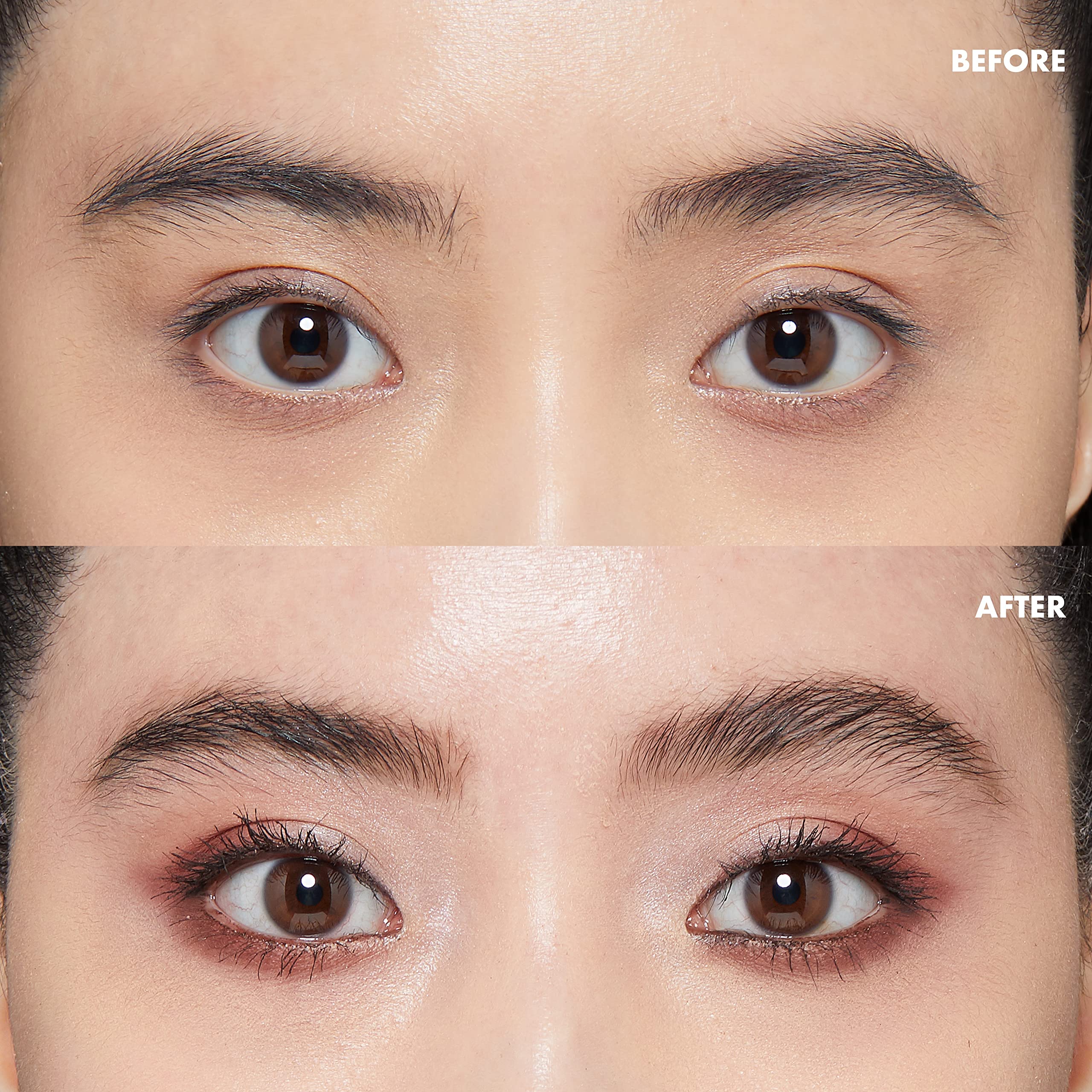 Model applying Nyx Control Freak Gel to eyebrows