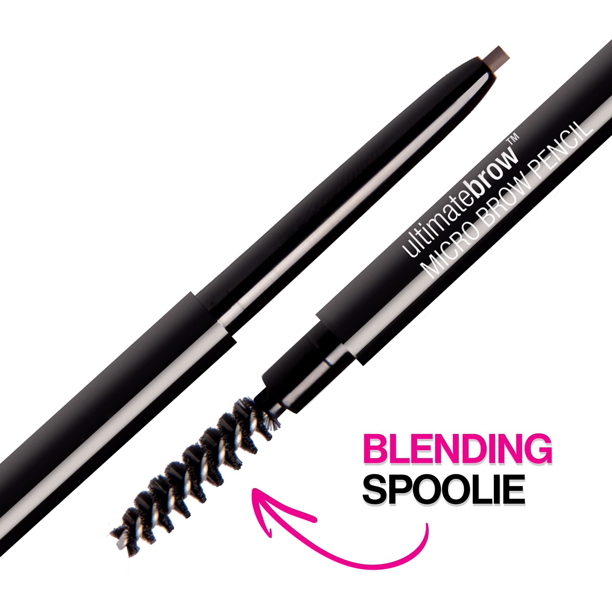 Dual-ended Wet n Wild eyebrow pencil showing the retractable micro tip and grooming spoolie brush