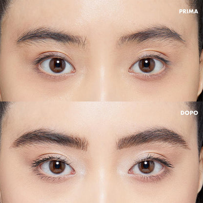 Close up view of the flexible micro brush tip on the NYX eyebrow pen for precise application.