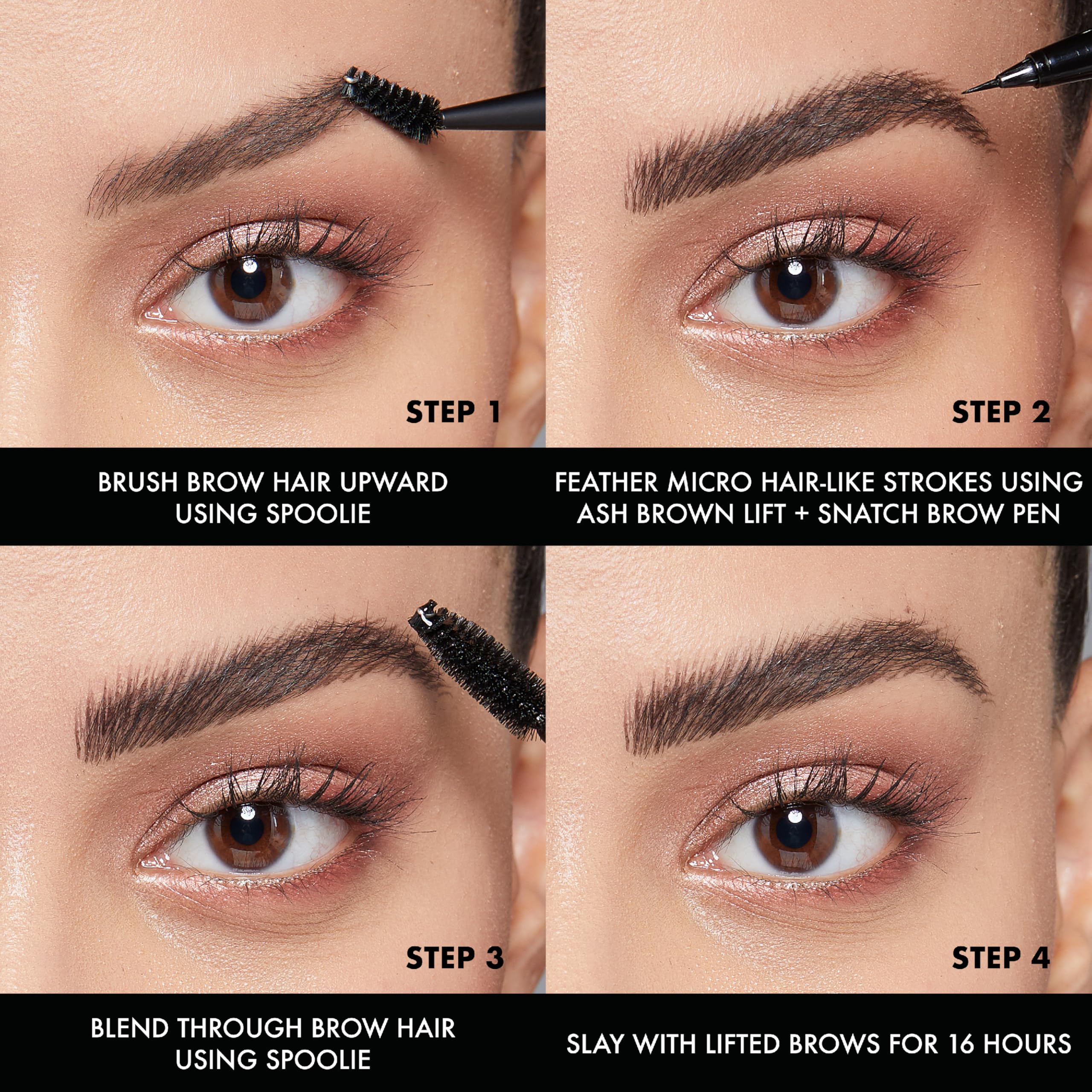 Side profile of the longwear eyebrow tint pen packaging highlighting the official shade label.
