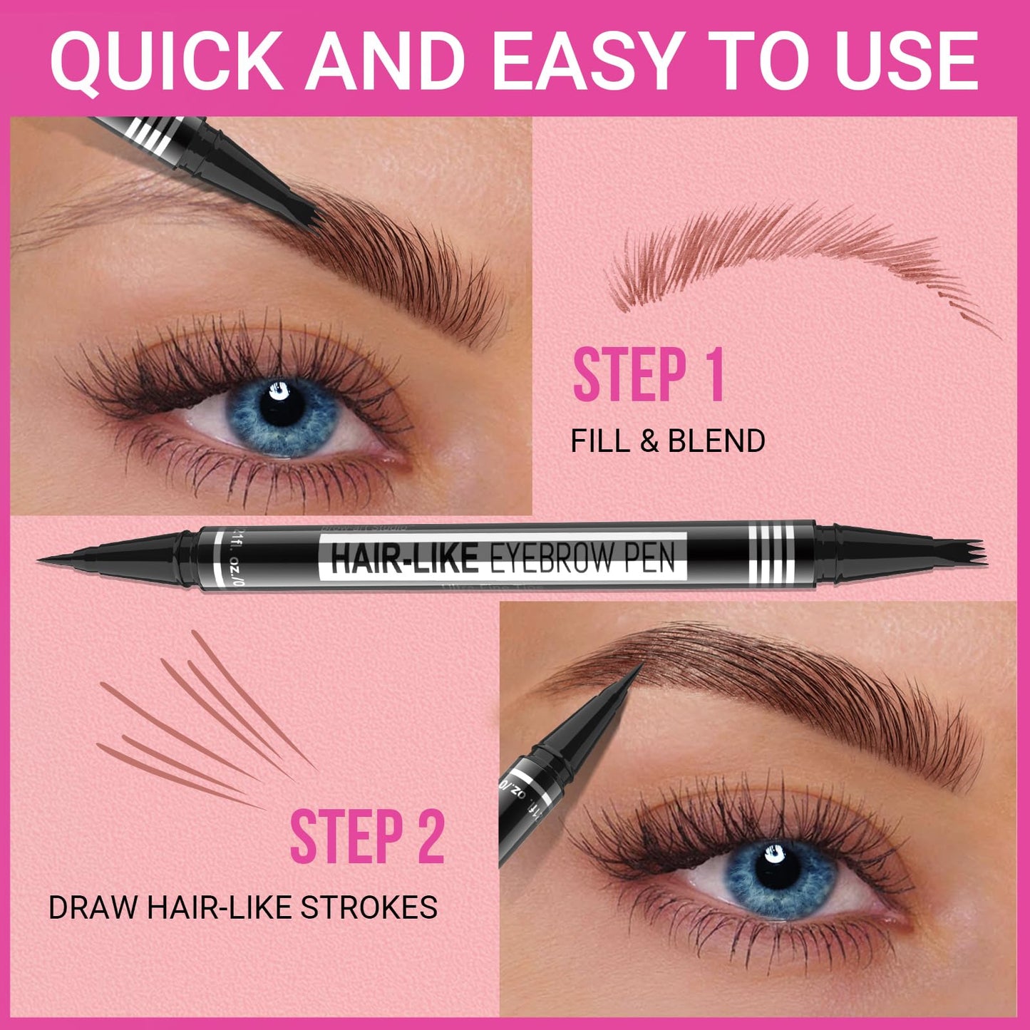 iMethod eyebrow pen waterproof and smudge-proof demonstration