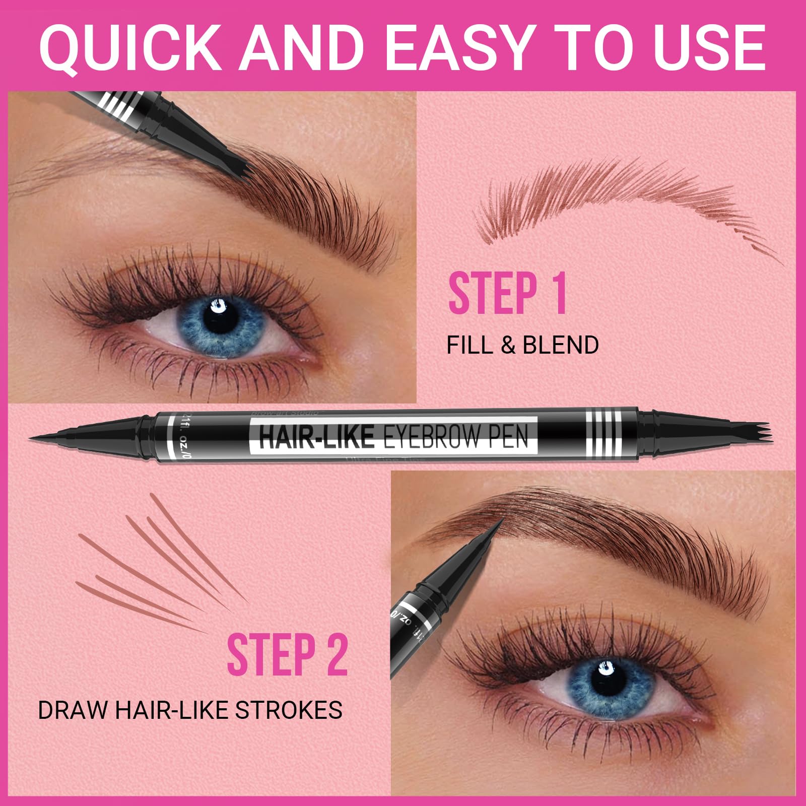 iMethod eyebrow pen waterproof and smudge-proof demonstration