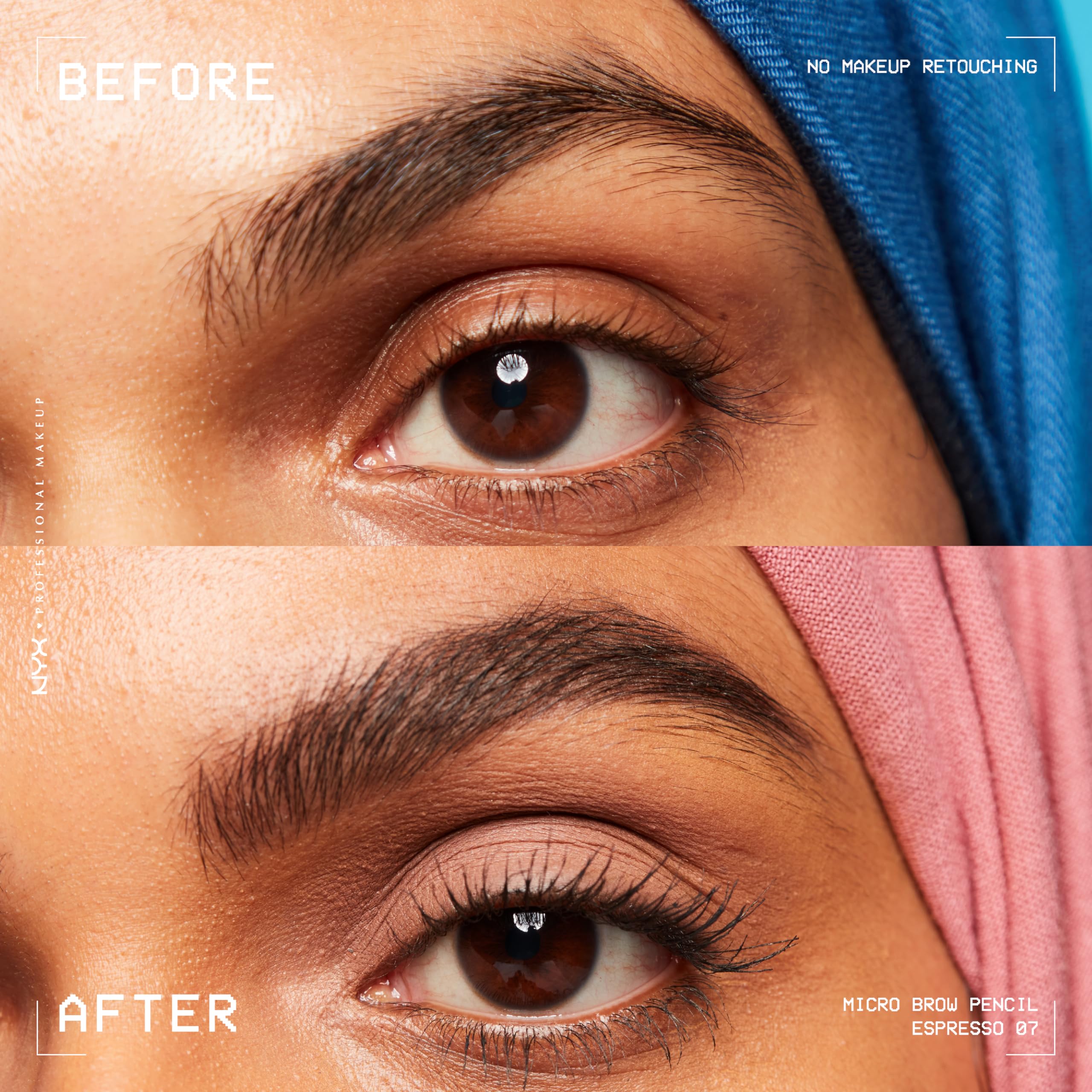 NYX Micro Brow Pencil showing spoolie brush end