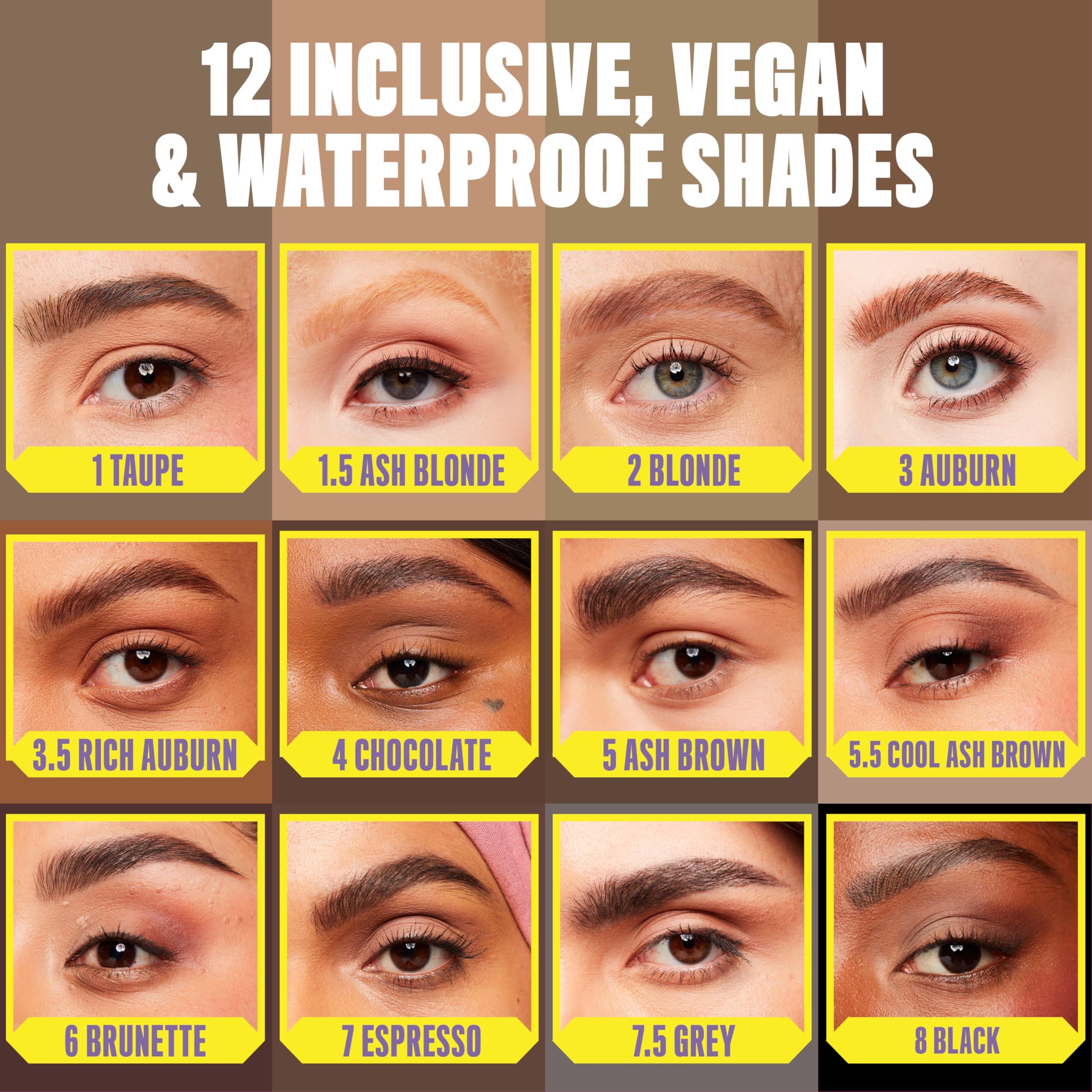 Model showing application of NYX Micro Brow Pencil Espresso