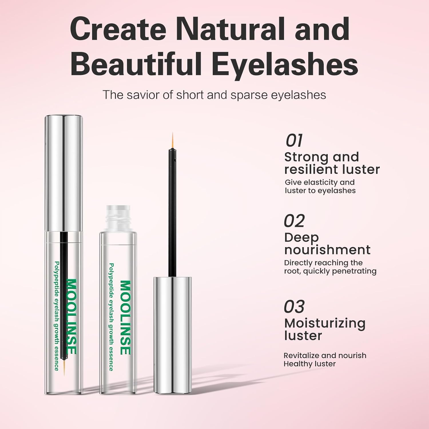 Thicker and longer eyelash serum fluid ounce measurement closeup view