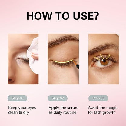 Premium dual action lash and brow conditioning essence clear bottle design