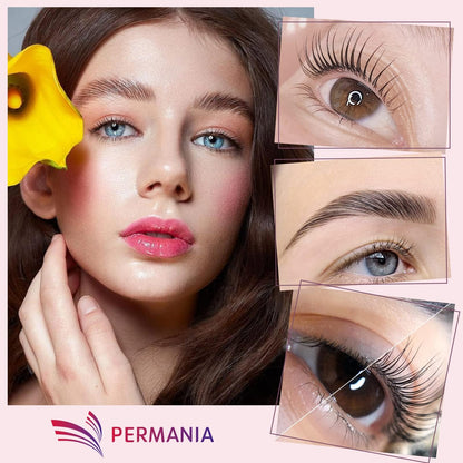 Texture demonstration of the white cream formulation from the PERMANIA eyelash preparation sachet