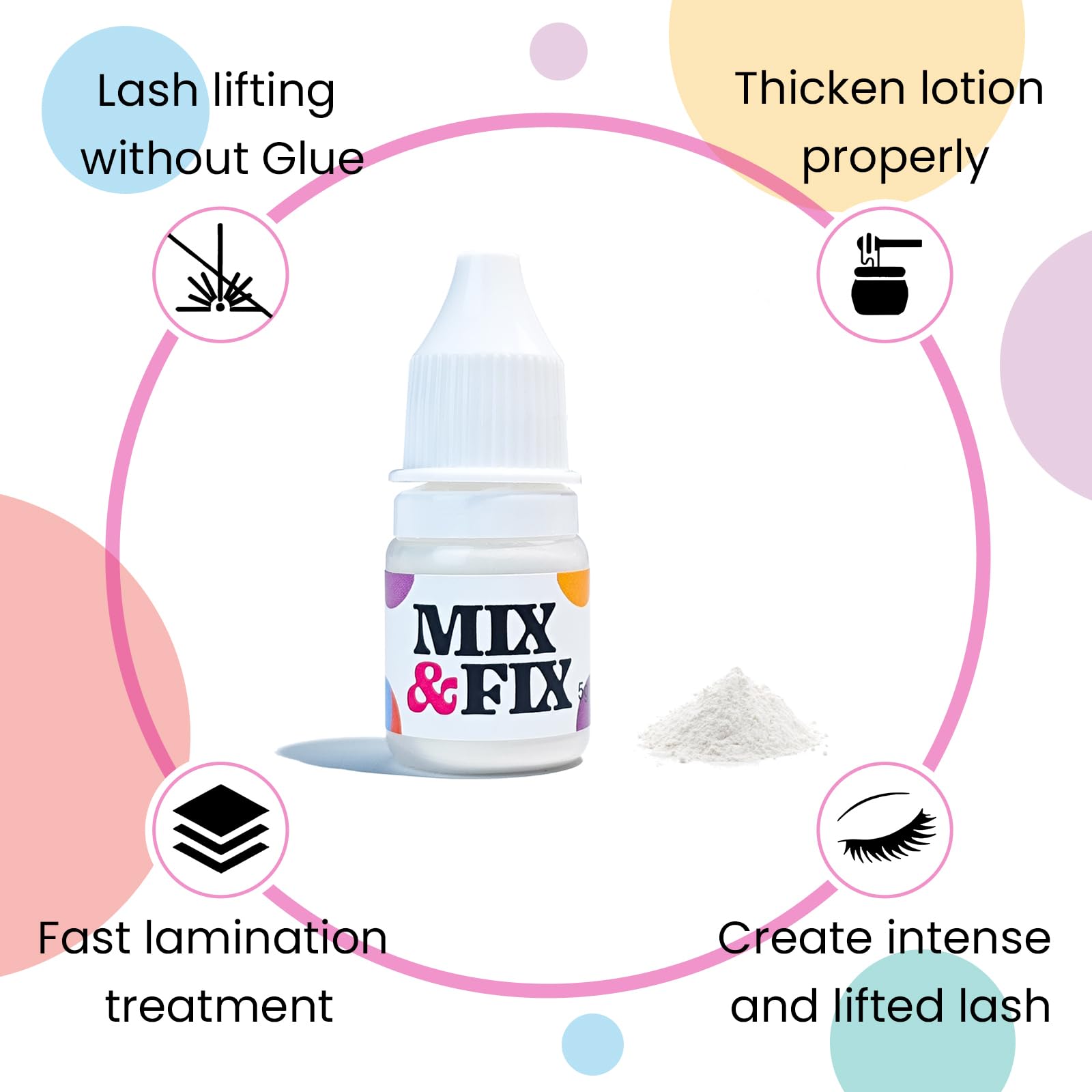 PERMANIA glueless lash lift powder mixed with lotion