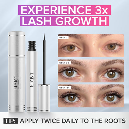 Authentic NYK1 LashForce prostaglandin free serum bottle graphic display