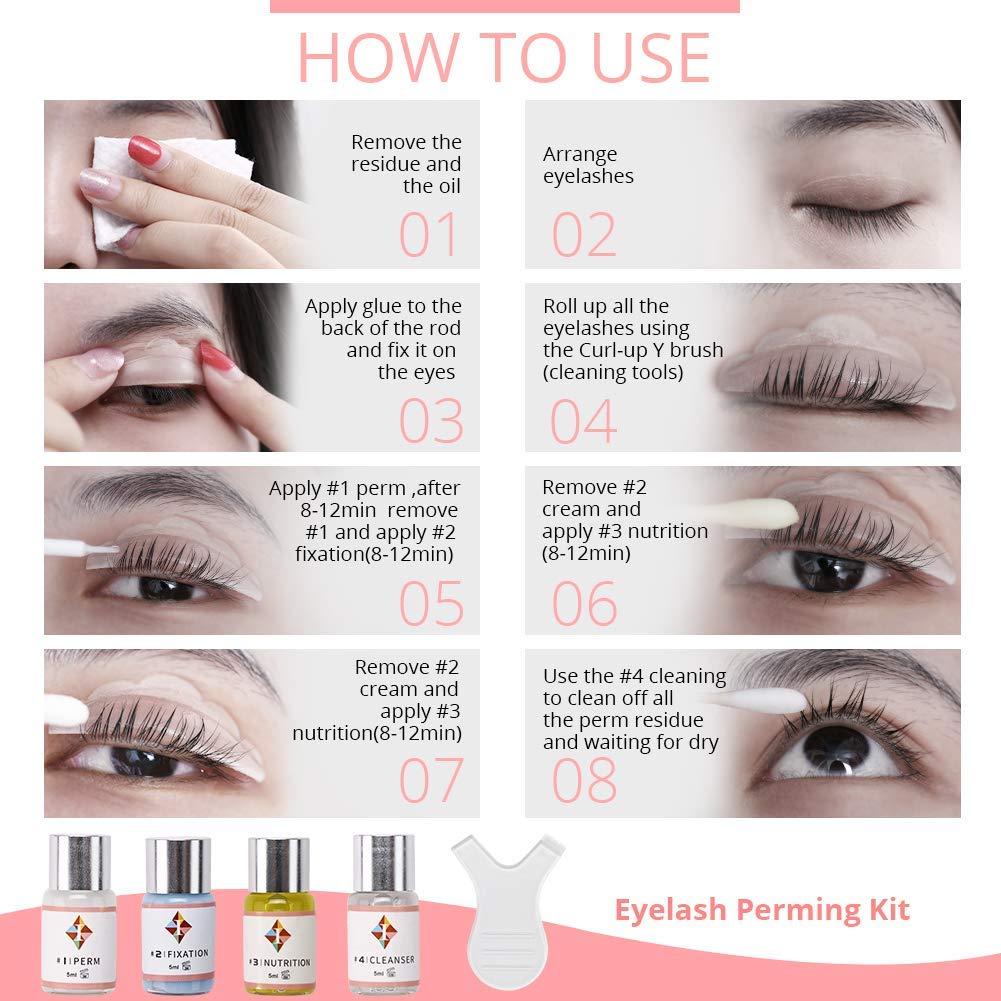 CICI Lash professional at home DIY eyelash perming set instruction layout and accessories