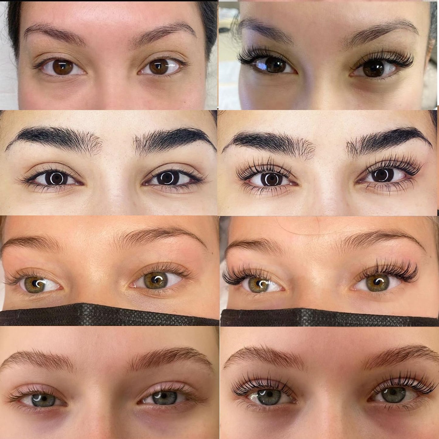 Clione Prime eyelash perm box opened to display the fifteen individual single use treatment packets