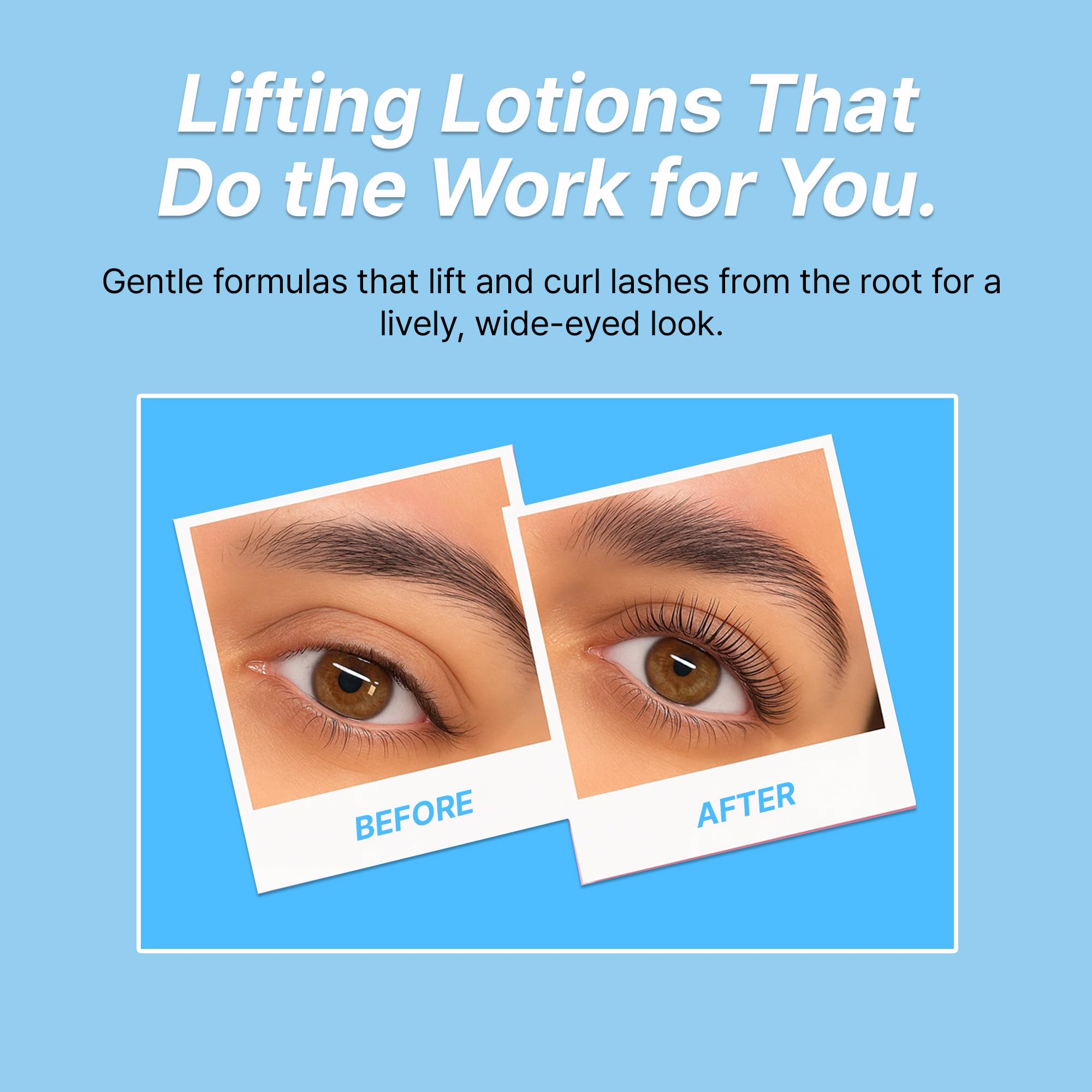 Close up of the tear free brow nourishing lotion sachet included in the Korean lash lift system