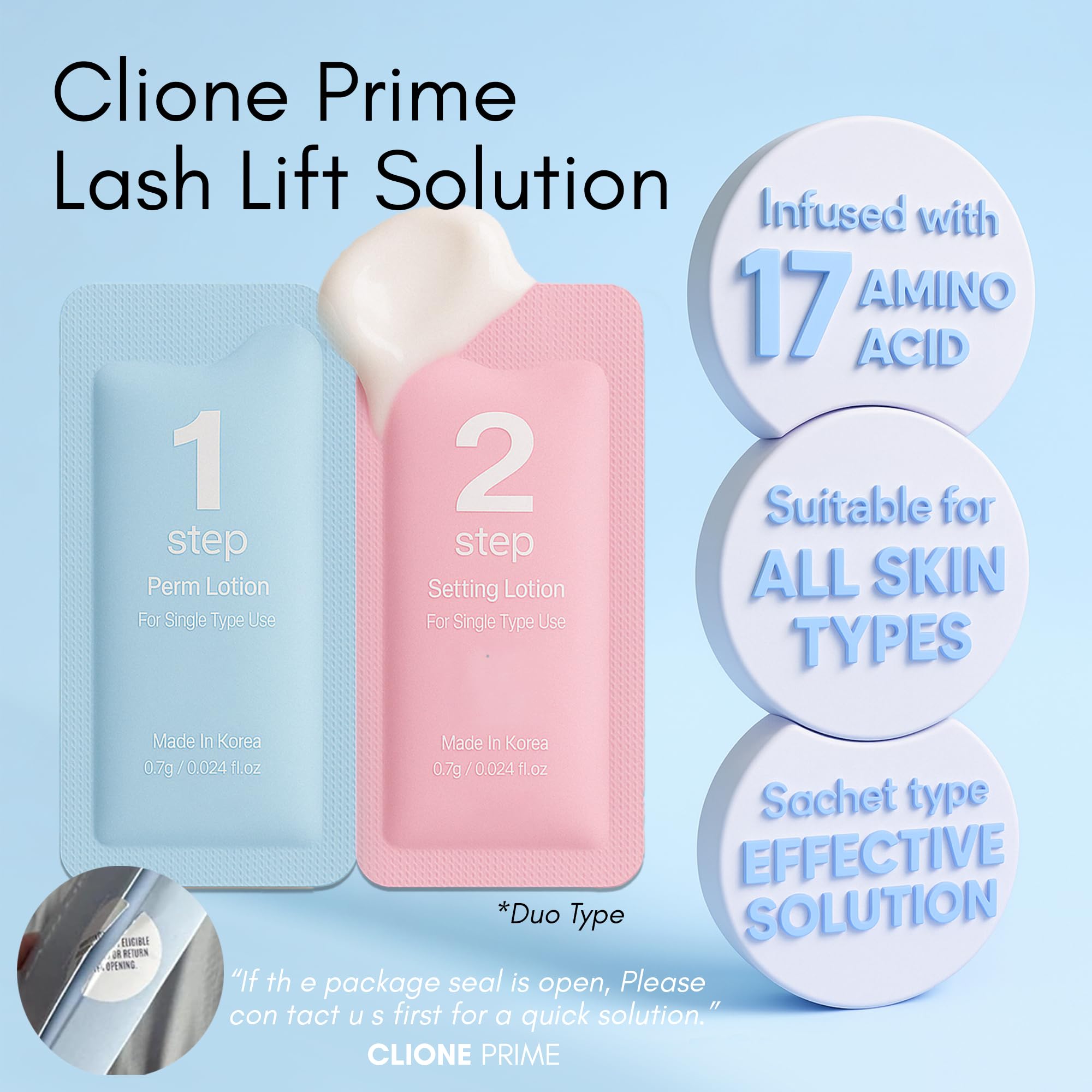 Before and after comparison of eyebrow lamination using the authentic Clione Prime home kit