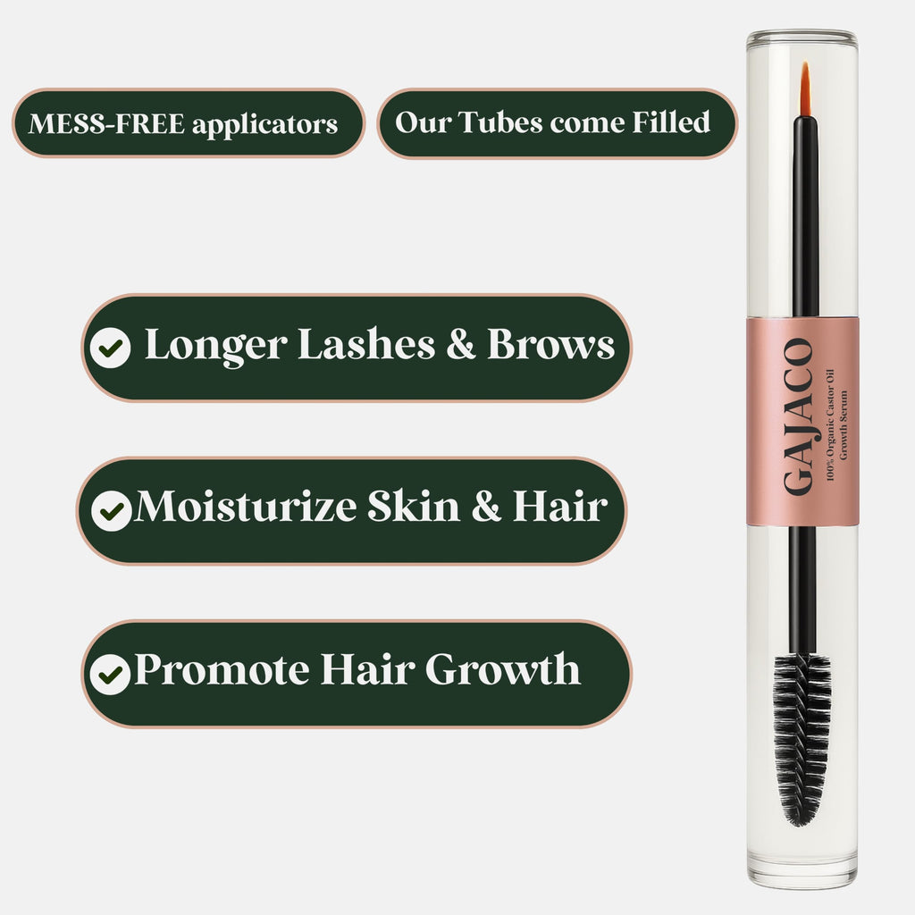 Gajaco lash and brow serum dual ended applicator brush
