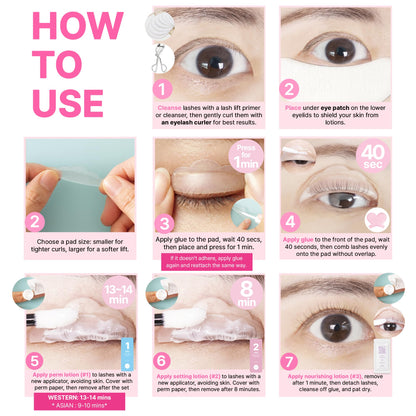 Clione Prime kit contents spread out demonstrating the complete lash lifting and brow setting contents