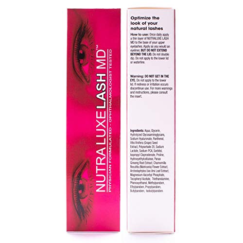 Nutra Luxe MD lash serum three milliliters bottle with fine tip precision applicator brush
