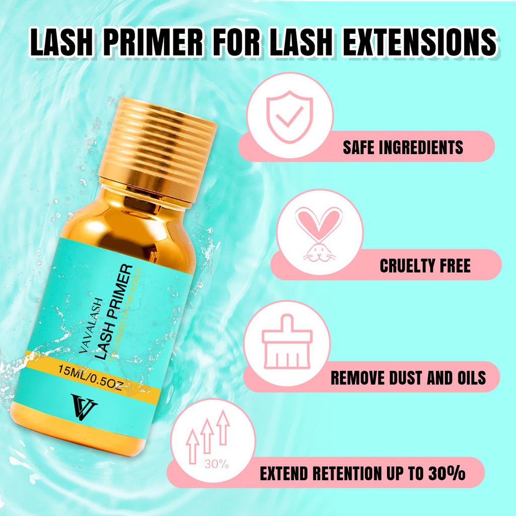 Vavalash professional eyelash extension primer bottle close up