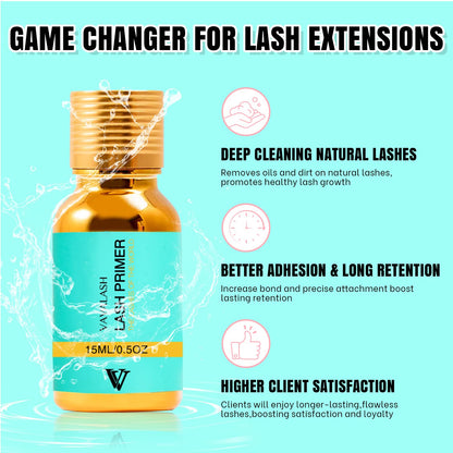 VAVALASH professional lash primer being applied to pre-treatment microbrushes