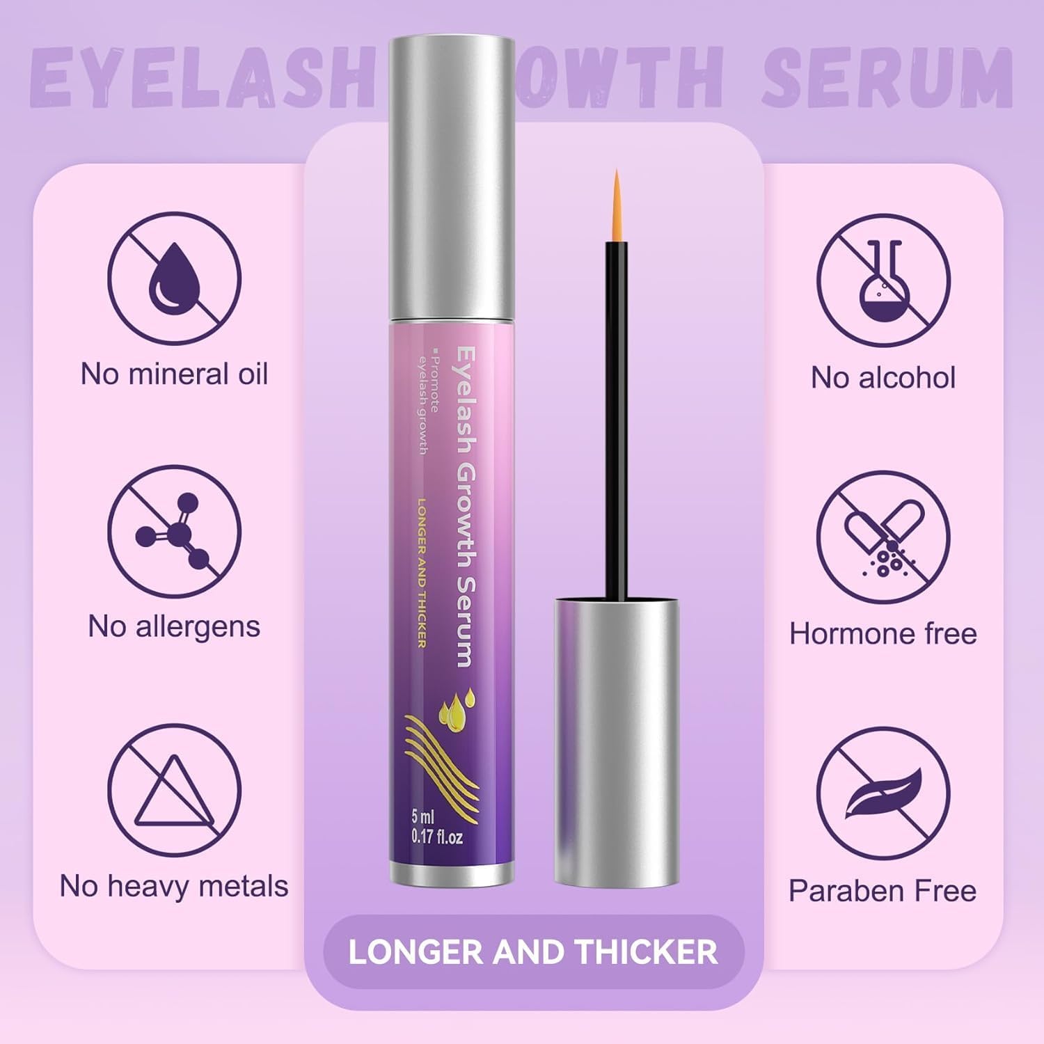 Vxzit CurlyTales premium lash enhancing treatment fine tip applicator brush close up showing clear serum