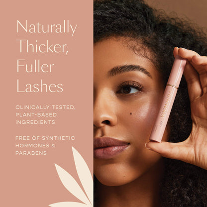 VEGAMOUR plant based lash conditioning serum applicator brush highlighting precise root application.