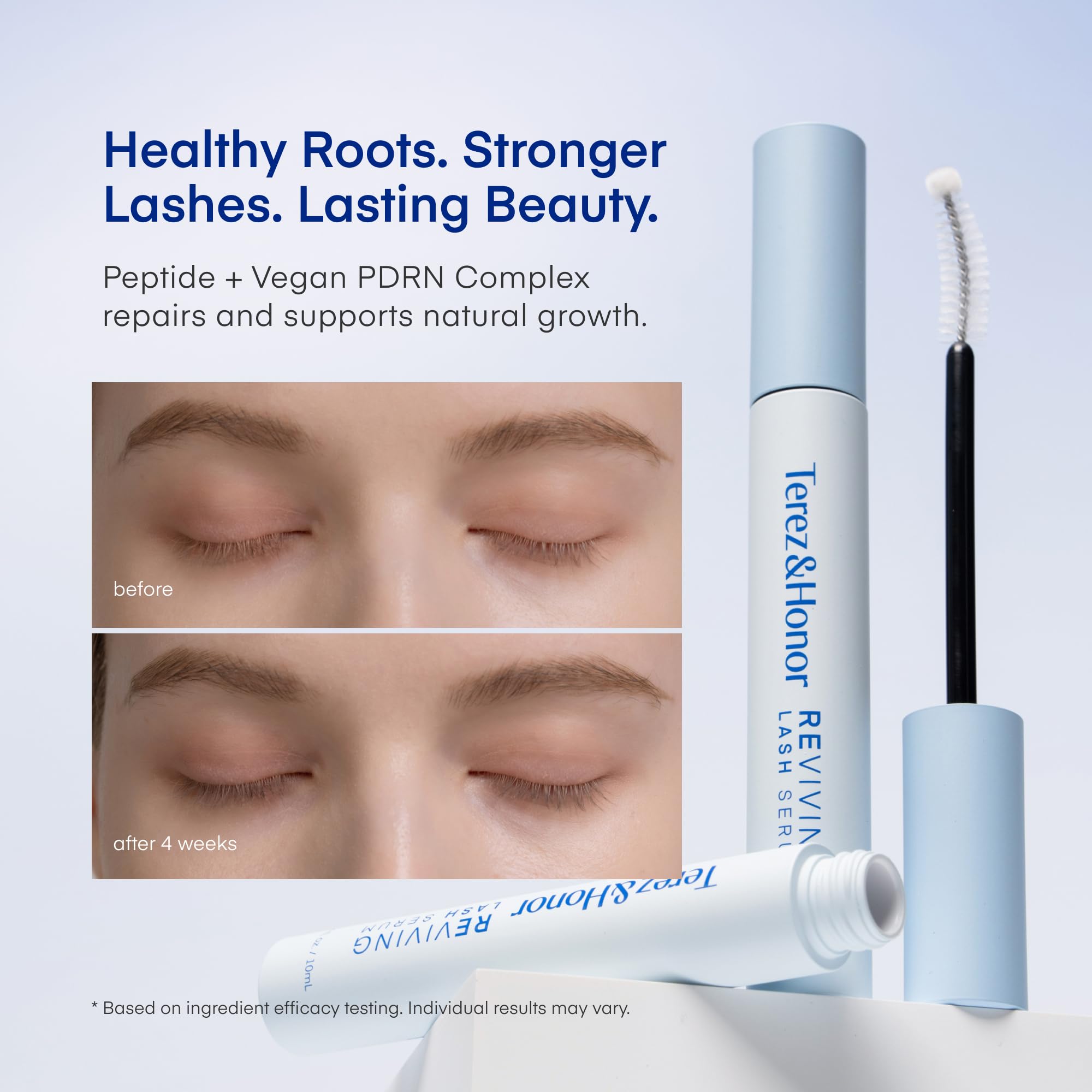 Terez And Honor Korean vegan PDRN lash conditioner packaging box details