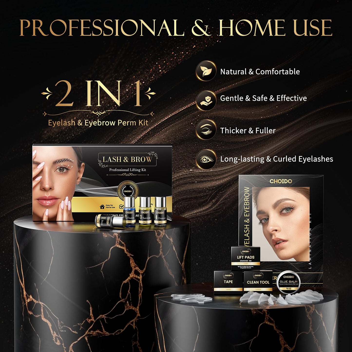 Lash and brow lamination kit accessories for professional home DIY beauty