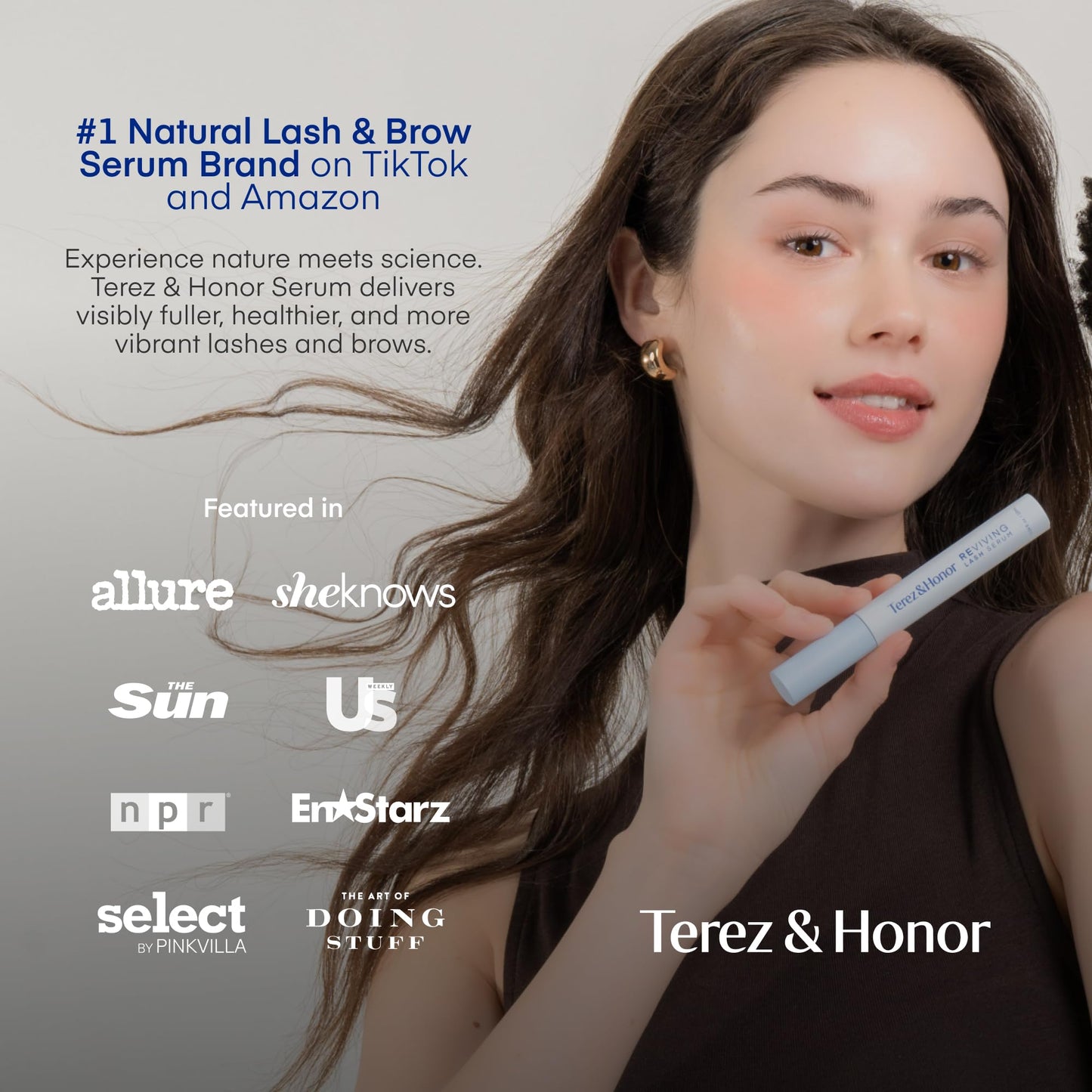Terez And Honor 10ml intensive eyelash growth booster nourishing ingredients