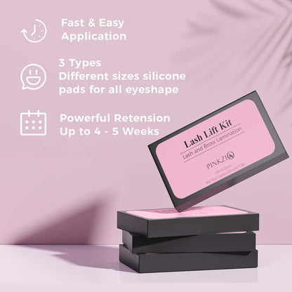 Clear step by step application bottles for professional eyelash lifting