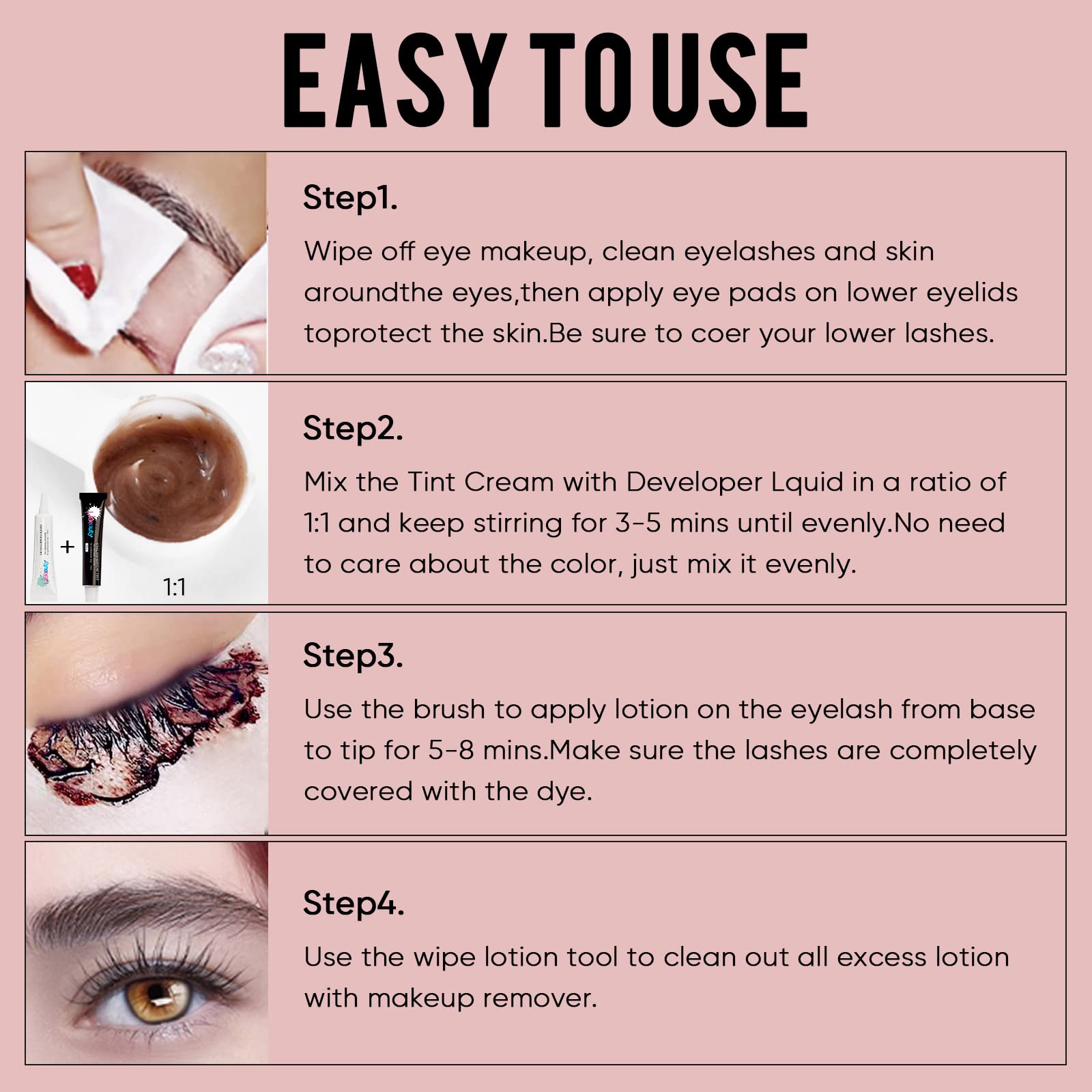 Libeauty volumizing eyebrow dye kit application process demonstrating brow definition.