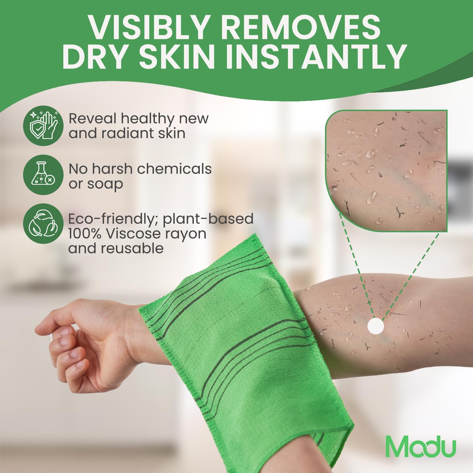 Modu green Italy towel texture closeup