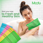 Green exfoliating mitts for professional dead skin removal