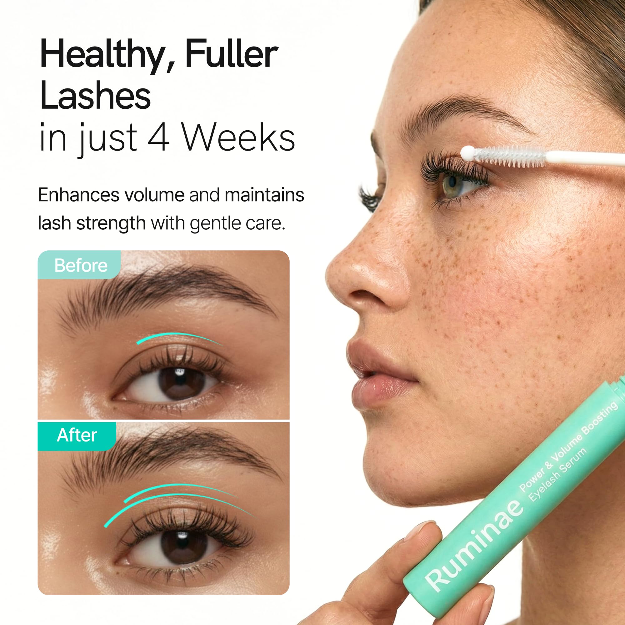 Ruminae dual applicator lash serum fine tip brush and spoolie wand