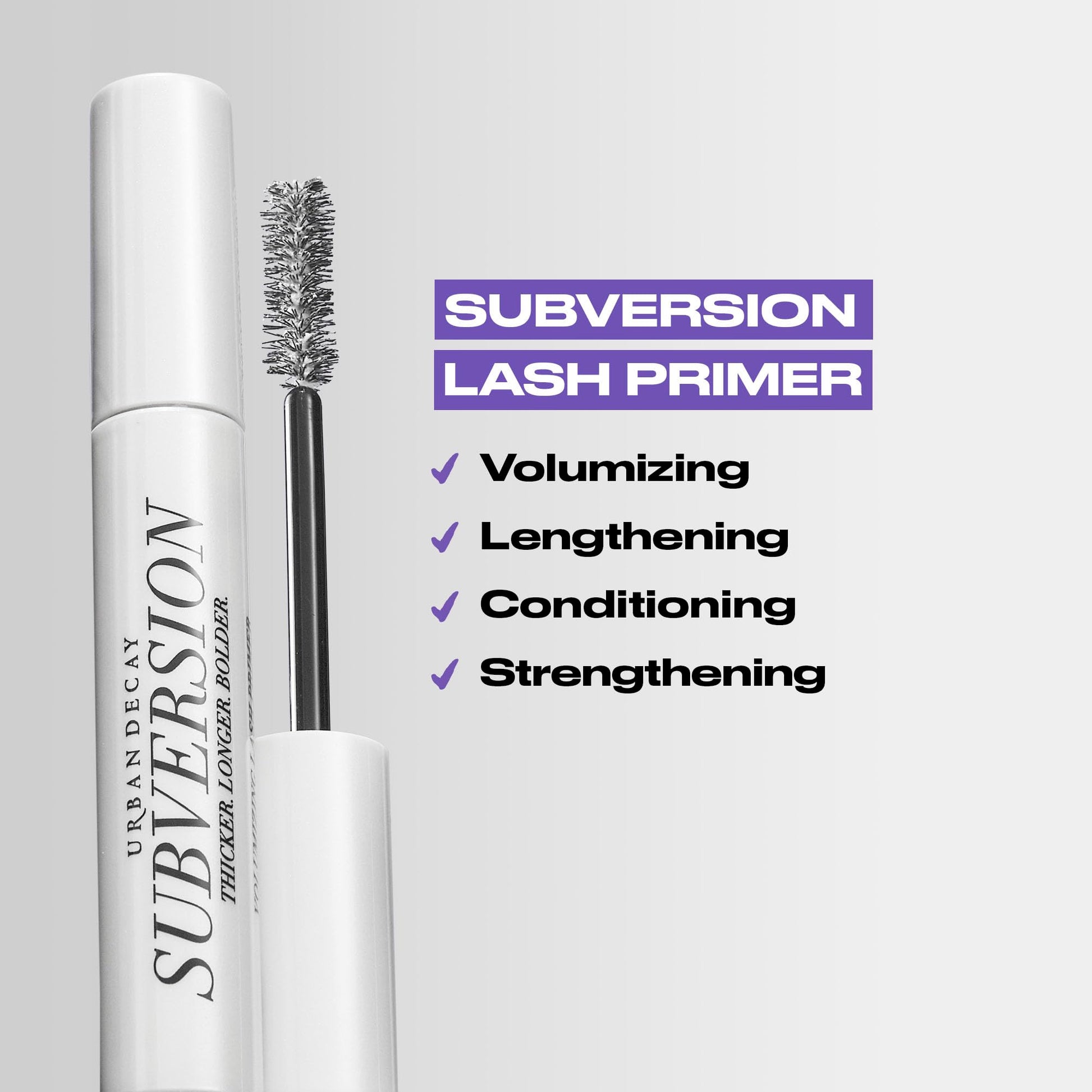 Creamy white texture of the Urban Decay volumizing eyelash base