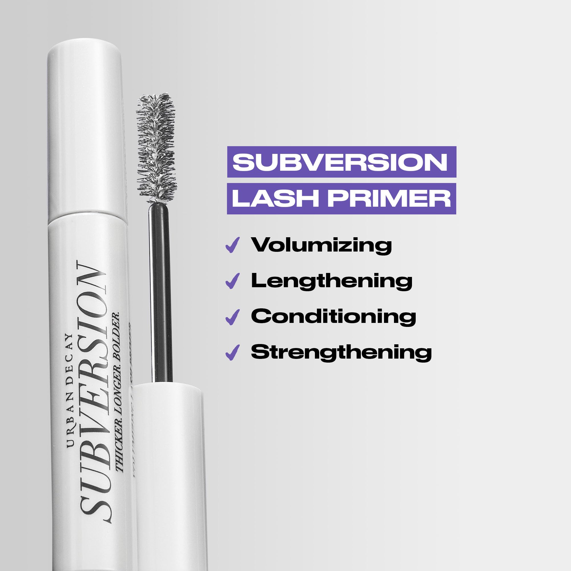 Creamy white texture of the Urban Decay volumizing eyelash base