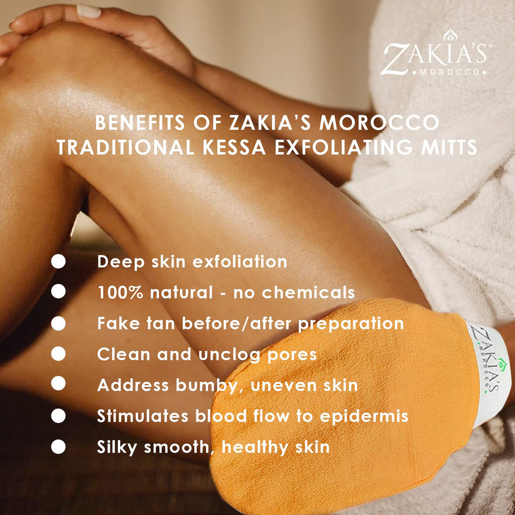 Zakia's Morocco pink exfoliating mitt for microdermabrasion