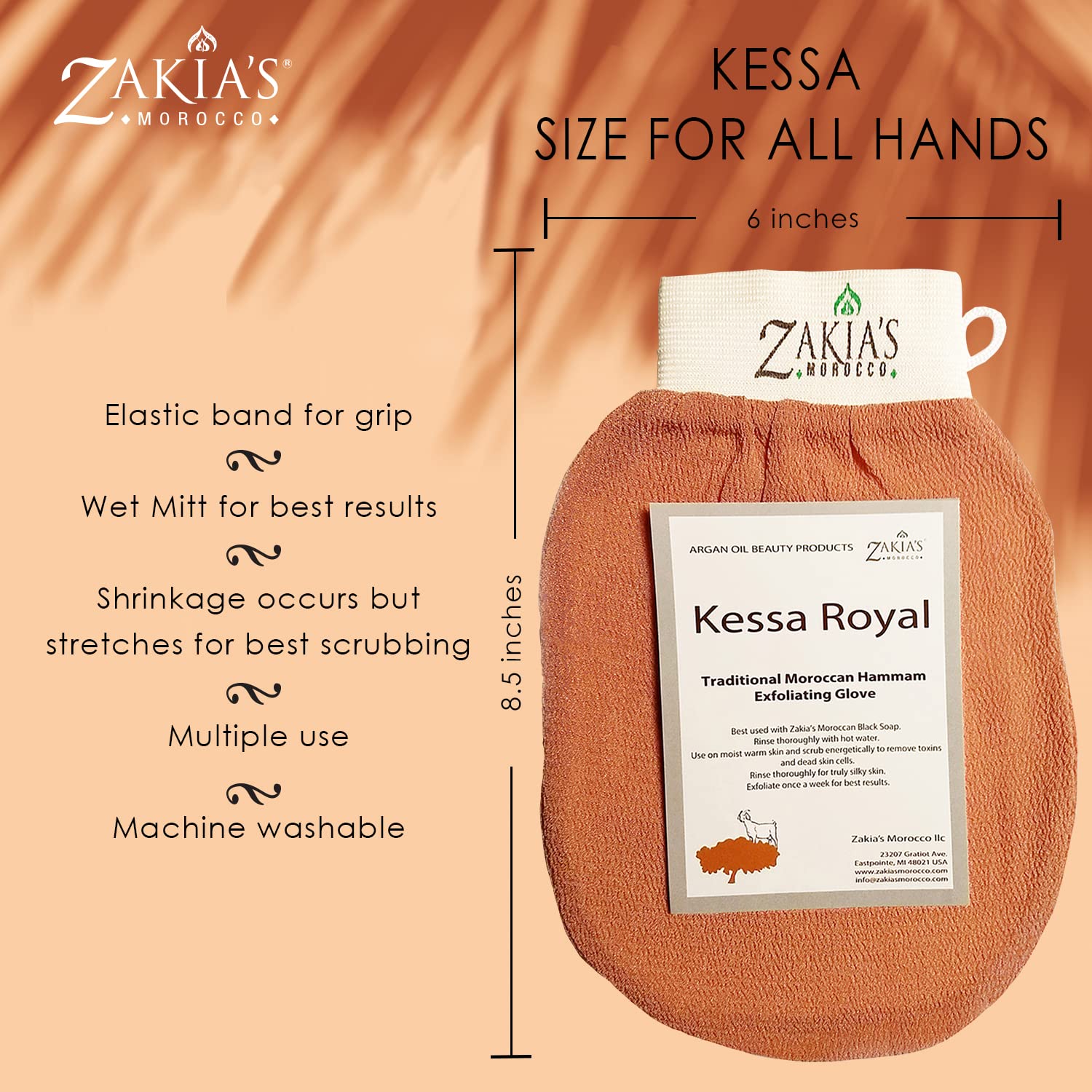 Zakia's Morocco Kessa glove for body exfoliation