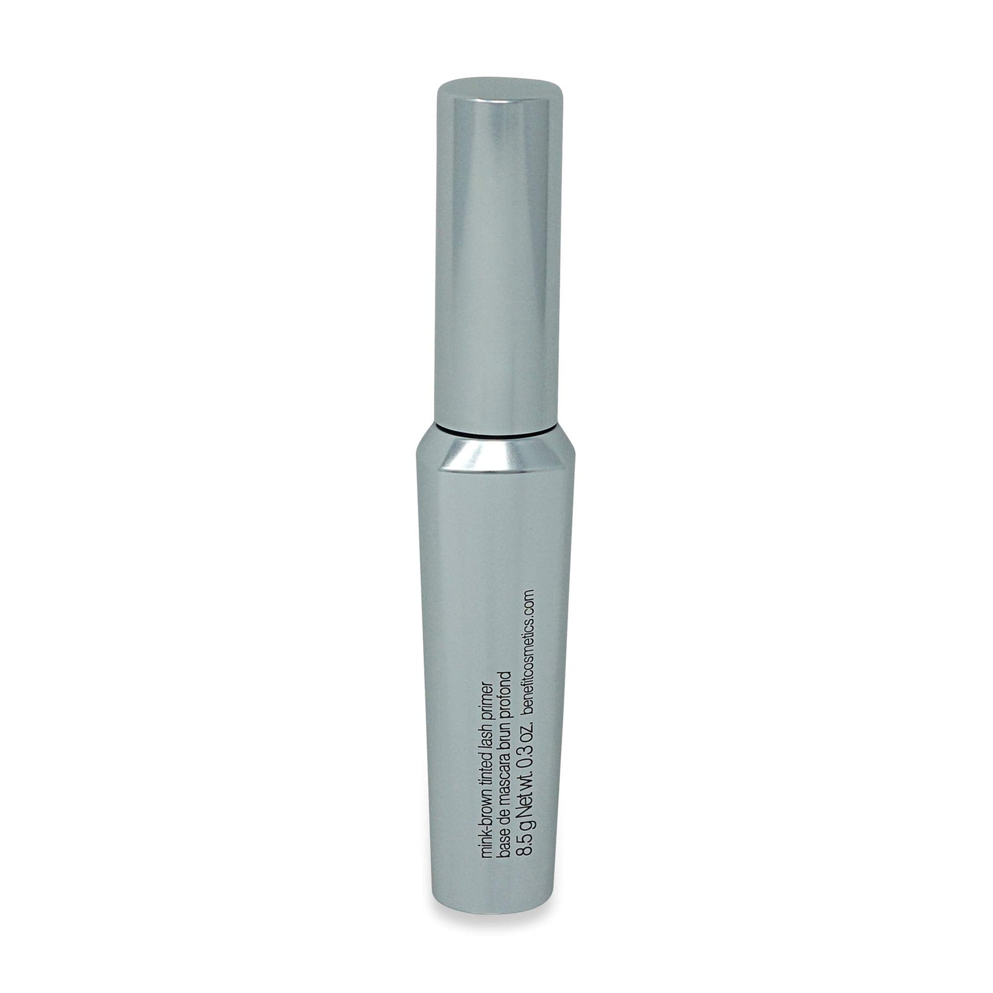 Benefit Cosmetics Tinted Eyelash Primer 0.3 Fluid Ounce bottle shown next to its original retail box.