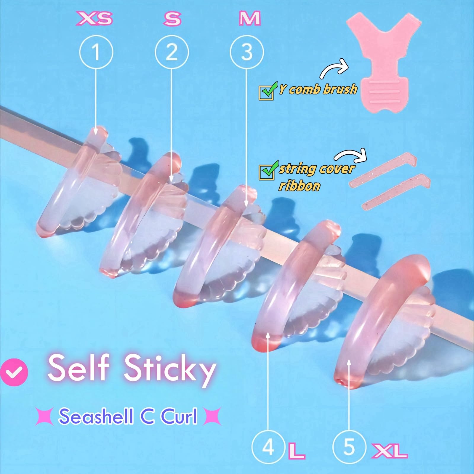Close up view of the ultra soft air bubble silicone texture on a lash lift rod