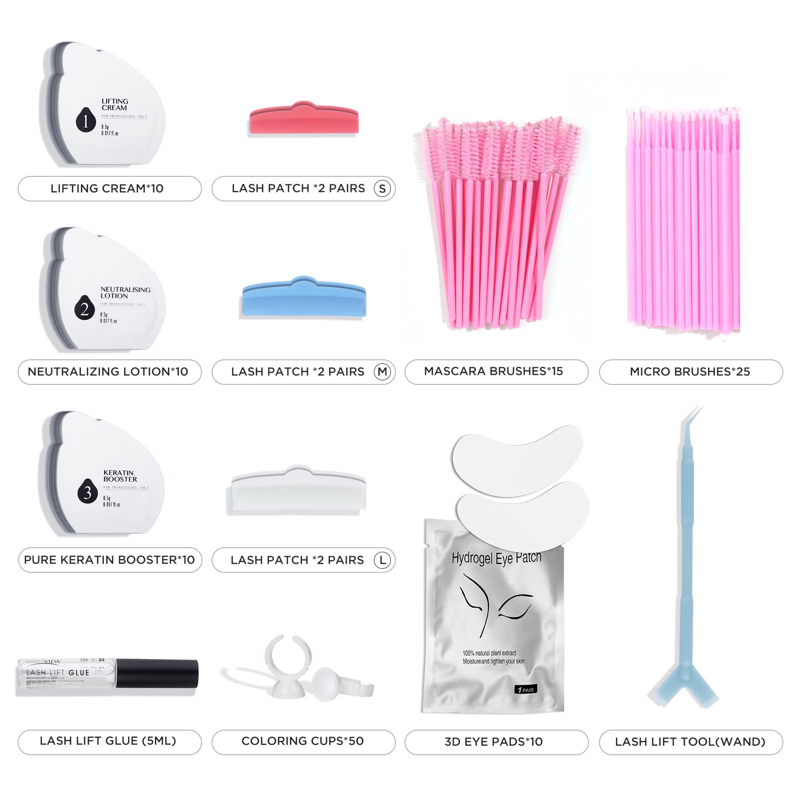 LASHVIEW eyelash perm kit lifting cream and neutralizing lotion packets
