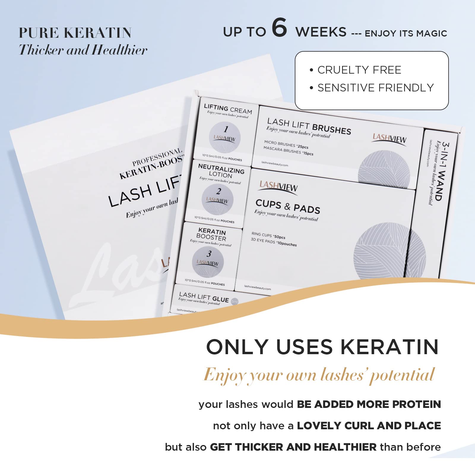 LASHVIEW semi permanent curling kit keratin booster liquid bottle